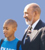 Photograph of Congressman Hastings with a hero.