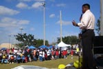 Congressman Meek speaks to the crowd at the Hallandale Beach Martin Luther King, Jr. Celebration on Monday, January 16, 2006 at O.B. Johnson Park in Hallandale Beach.