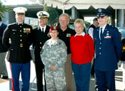 Congressman Berman and his wife Janis join (Left to Right) Marine Captain Chris Winsley, Navy Commander Greg Garcia, 2006 Grand Marshal Sergeant Christina Gecse and Brigadier General William N. McCasland at the 2005 parade.