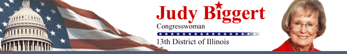 Congresswoman Judy Biggert.  Serving the 13th District of Illinois