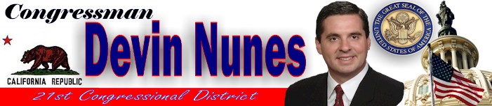 Titlebar for Congressman Devin Nunes with a photo of Rep. Nunes