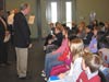 Congressman George Radanovich speaks to students of the Agnes M. Baptist Elementary School in Modesto at an event announcing his support for an Ag Science Center in Modesto.