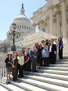 Senators Paul S. Sarbanes (D-MD) and Barbara A. Mikulski (D-MD) meet with the local Maryland Teachers of the Year during a visit to Capitol Hill on May 2.  The group included Montgomery County kindergarten teacher Kimberly Oliver who was selected as the 2006 National Teacher of the Year.