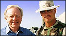 Senator Lieberman and U.S. soldier