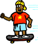 Image of boy on skateboard linking to the Kids Fun Stuff page