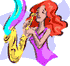 Image of woman playing a saxophone linking to the Kids Music page