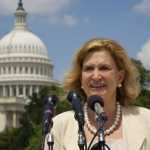 Rep Maloney speaks near the Capitol Building about the importance of preventing skin cancer. 05/17/06