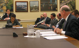 Rep. Rothman questions Treasury Secretary John Snow during a Congressional hearing. April 2006