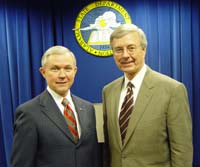 Sen. Sessions and State Superintendent of Education Dr. Joseph Morton at a roundtable conference in Montgomery with Alabama school superintendents, principals and teachers to discuss recently passed changes to the nation's landmark special education law.