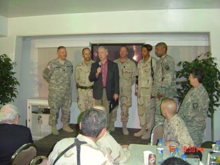Senator Sessions addressing the troopos at Camp Eggars in Kabul, Afghanistan (3/2006)