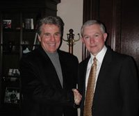 Senator Sessions and America's Most Wanted host John Walsh meet to discuss Senator Sessions' support for Amber Alert legislation that would speed up recovery of missing children.