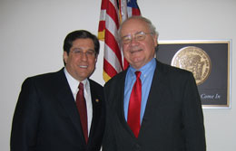 Rep. Rothman and Father Loughran outside Rothman's office in Washington, DC