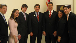 Rep. Rothman, Israeli Ambassador Ayalon, and visiting students.