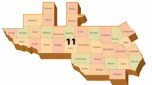 Texas' 11th District map