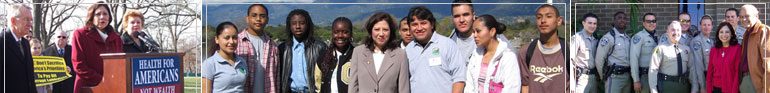 Congresswoman Hilda Solis: 32 District Section.  Images of Hilda with constituents