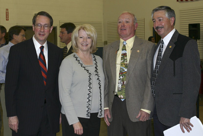 Picture: Chairman Bob Goodlatte, Rep. Marilyn Musgrave, Colorado wheat producer Dusty Tallman, and Rep. John Salazar at the Greeley, Colorado field hearing to review federal farm policy, May 8, 2006.