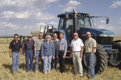 Picture: Rep. Marilyn Musgrave meets with Colorado wheat producers during a Nebraska-Colorado Wheat tour in August 2005.