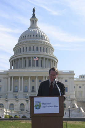 Picture: Chairman Goodlatte speaks at the National Agriculture Day Celebration on the west lawn of the U.S. Capitol, March 16, 2006.