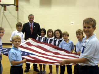 thumbnail image: Congressman Davis and Saint Joseph's Elementary School Students