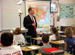 Rep. Kirk addresses an eighth grade government class at Rockland Middle School in Libertyville.