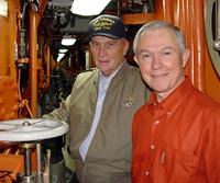 Sen. Sessions and Senate Armed Services Committee Chairman John Warner of Virginia aboard the nuclear submarine USS Wyoming at Naval Submarine Base, Kings Bay, GA.