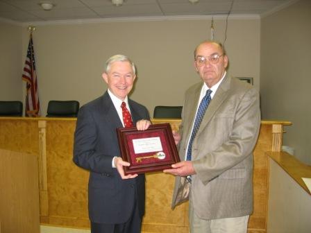 Sen. Sessions presented a key to the city of Russellville