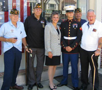  Congresswoman Schwartz meets with local veterans in front of her Mayfair office.

