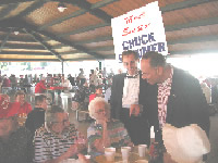 Chuck with Cheektowaga Town Supervisor Dennis Gabryszak at the Polish Festival, July 2003.