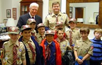 Moran with Boy Scouts
