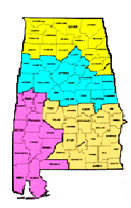 Regional Map of Alabama. Please select your county or region.