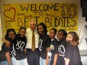 Hoyer embraces Best Buddy students at High Point High School.