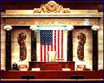 Image of the Rostrum and U.S. Flag