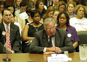 House Majority Leader Richard Armey (R-TX) testifies before the Committee