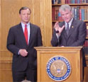 This is an image of Congressman Baird at press conference discussing the need for Congressional Continuity.  Click to view the 2002-2001 Archives page in the News Section.