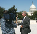 This is an image of Congressman Baird during a press interview on Capitol Hill.  Click to view the Current News page in the News Section.
