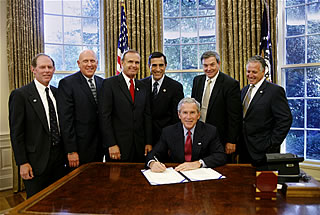 Photo of President Bush Signing Mt. Soledad Memorial Protection Act