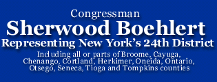 Representative Sherwood Boehlert -- Representing the People of New York's 24th District