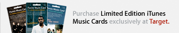 Purchase Limited Edition iTunes Music Cards exclusively at Target