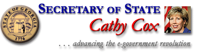 Georgia Secretary of State | Cathy Cox
