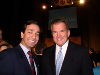 Congressman Luis G. Fortuo along with Governor Tom Ridge, former Secretary of the U.S. Department of Homeland Security during the 2005 National Hispanic Prayer Breakfast. 
 
  
 
 
   
