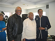 Congresswoman Kilpatrick poses with PVM Foundation CEO Kern Tomlin and The Village of Brush Park Manor Paradise Valley residents James Tabor and Pearl Reynolds
