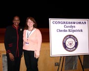 Congresswoman Kilpatrick with Harper Woods High School government teacher, Ms. Monica Lenhard.