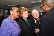 Congresswoman Kilpatrick, Senator Stabenow, and Senator Levin in a joint radio interview celebrating the life and memory of Rosa Parks.
