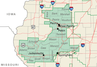 Map of the 18th Congressional District of Illinois