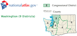 Map of all 9 districts in Washington state