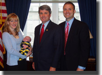 Congressman McCaul meets with Tracy, baby Tray and Jack Jones to discuss stem cell research