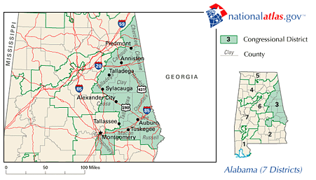 Map of the 3rd District of Alabama