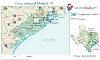 Map of Texas' 14th Congressional District