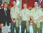 Congressman Platts regularly presents Certificates of Special Congressional Recognition to Boy Scouts on the occasion of their achieving the rank of Eagle Congressman Platts is pictured here with three Eagle Scouts from Boy Scout Troop 140.