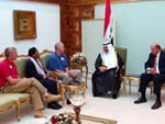 A congressional delegation to Iraq meets with the President of the Iraqi Interim Government and American Ambassador to Iraq.